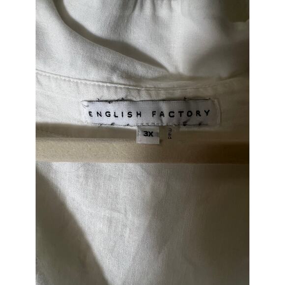 Womens English Factory White Button Up Blouse Sz 3X - Picture 3 of 3